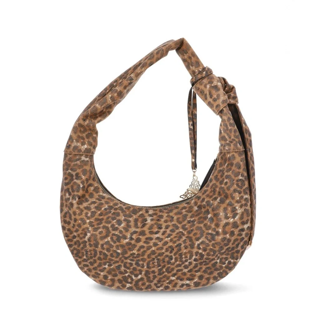 Jessica Simpson Leopard Print Hobo Bag in Brown and Black